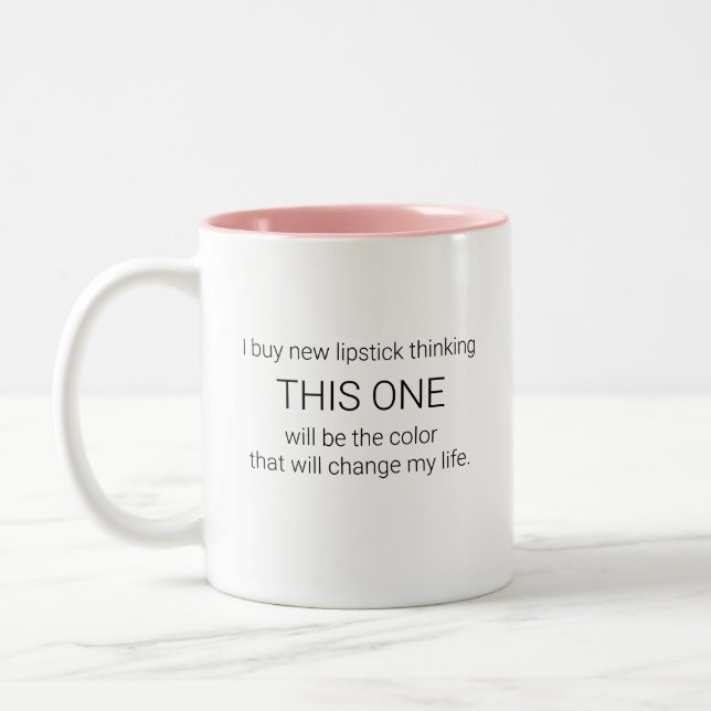 Funny Lipstick Två-Tonad Mugg (Vänster)