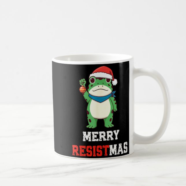 Funny Litical Frog Christmas Merry Resistmas 2025  Kaffemugg (Höger)