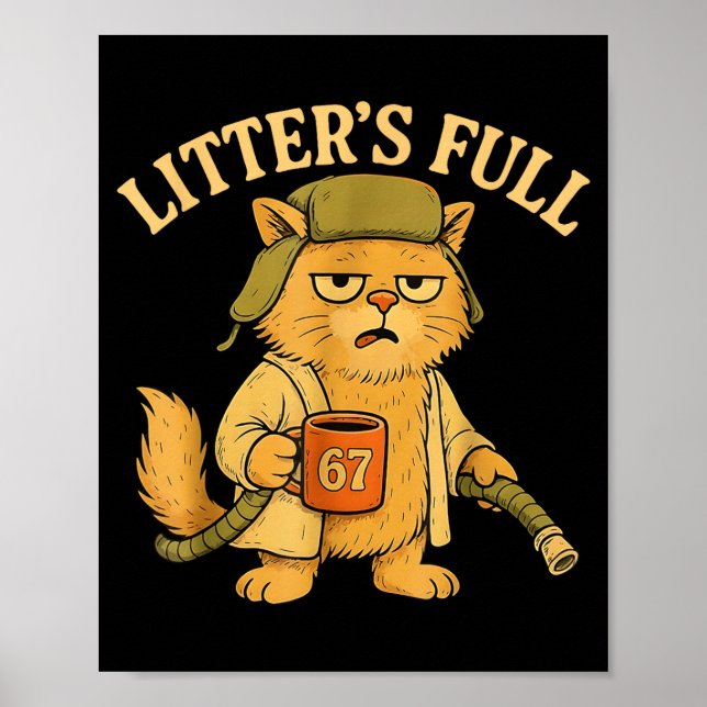 Funny Litter’s Full Cat Parody 67 Six Seven Meme  Poster (Framsidan)