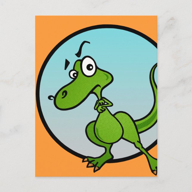 FUNNY LITTLE DINOSAUR POSTCARD VYKORT (Framsida)