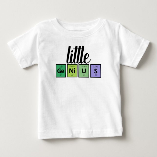 Funny Little GeNiUS Periodic Bord Inslag Symbols T Shirt (Framsida)
