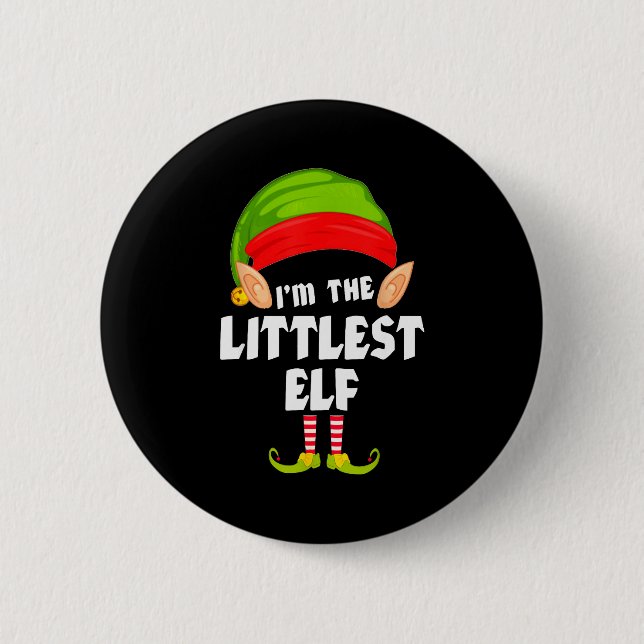 Funny Littlest Elf Matching Family Group Pj Christ Knapp (Framsida)