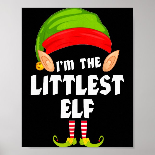 Funny Littlest Elf Matching Family Group Pj Christ Poster (Framsidan)