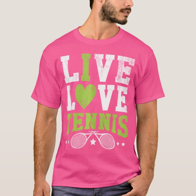 Funny Live Kärlek tennis Women and Manar tennis Pl T Shirt (Framsida)