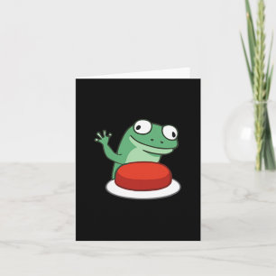 Funny Lizard Button Meme T-shirt.png Kort