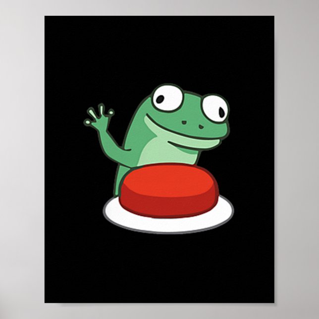 Funny Lizard Button Meme T-shirt.png Poster (Framsidan)