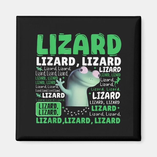 Funny Lizard Memor Animal Women Manar _1 Magnet (Framsidan)