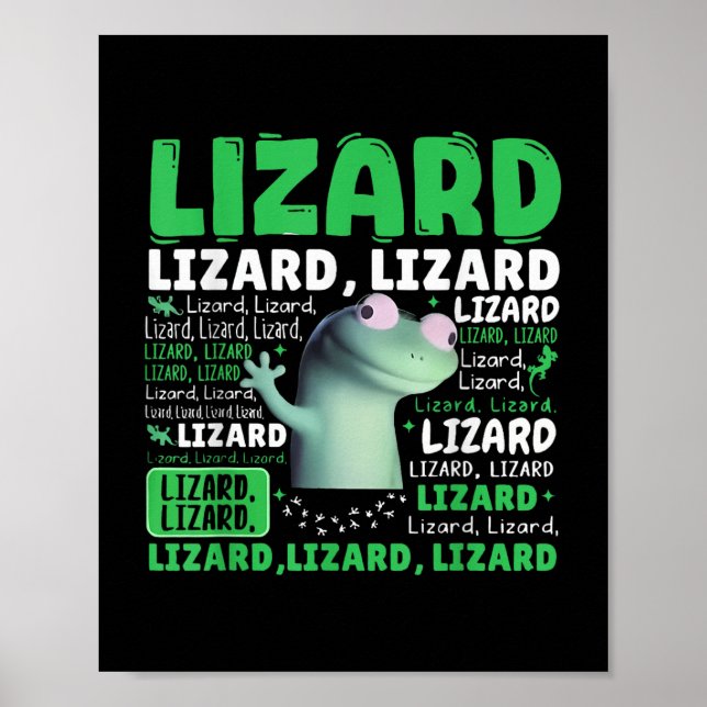Funny Lizard Memor Animal Women Manar _1 Poster (Framsidan)