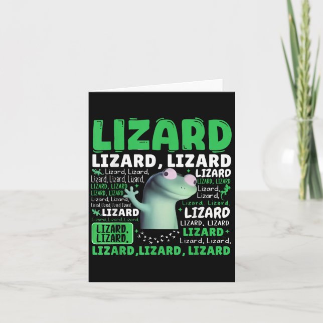 Funny Lizard Memor Animal Women Manar _3 Kort (Framsida)