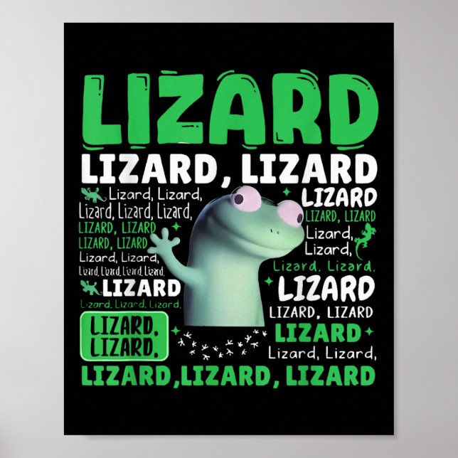 Funny Lizard Memor Animal Women Manar _3 Poster (Framsidan)