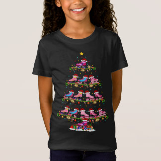 Funny Ljus Julafton Santa Roller Derby jul Tre T Shirt