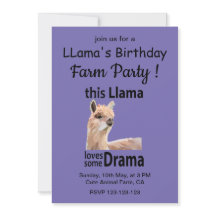 Funny Llama Animal Birthday Farm Party
