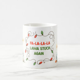 Funny Llama Christmas Lights Mug Kaffemugg
