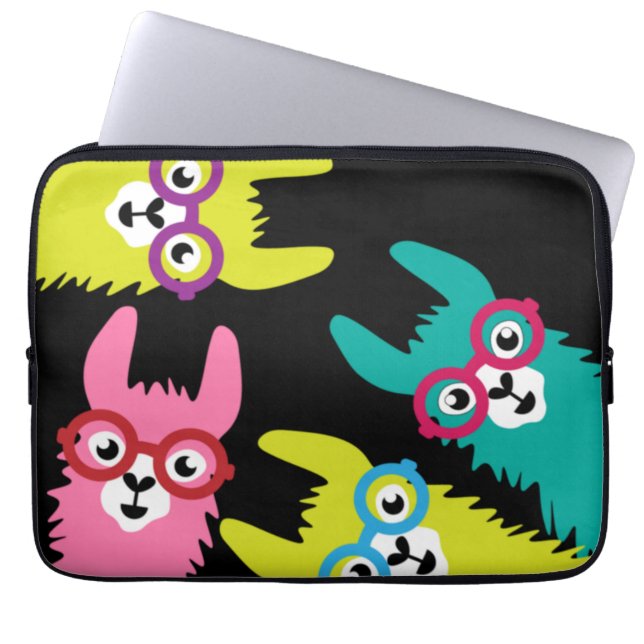 Funny Llama Colorful Camelid Laptop Fodral (Framsidan)