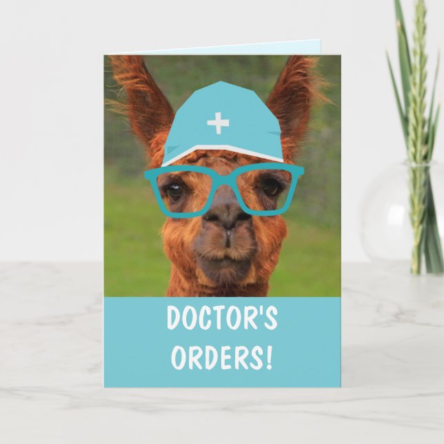 Funny Llama Doktor Orders kommer bra Kort (Framsida)