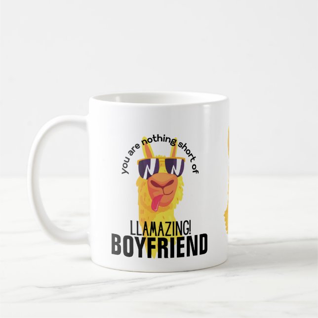FUNNY LLAMA Du är Fantastisk BOYFRIEND GRANDPA PAP Kaffemugg (Vänster)