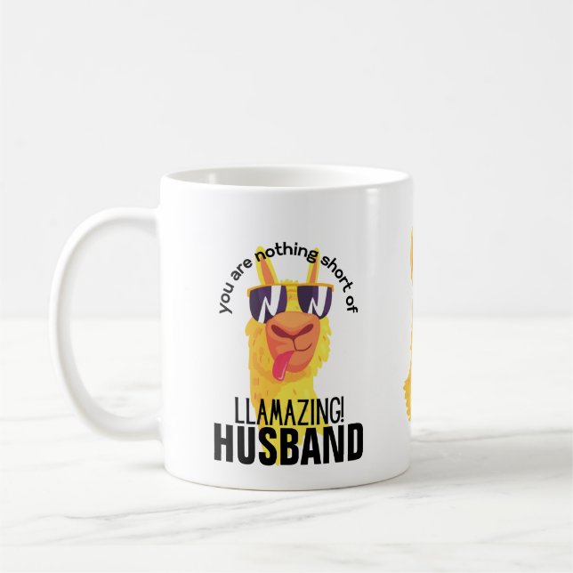 FUNNY LLAMA Du är Fantastisk PAPPA BOYFRIEND Kaffemugg (Vänster)