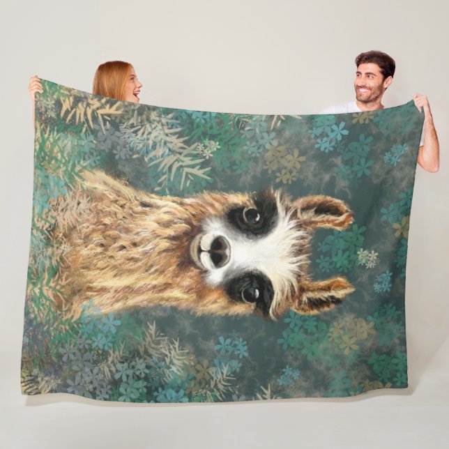 Funny Llama Fleece Blanket (På plats)