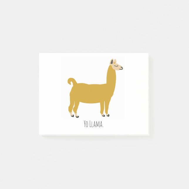 Funny Llama Illustration Post-it Block (Framsida)