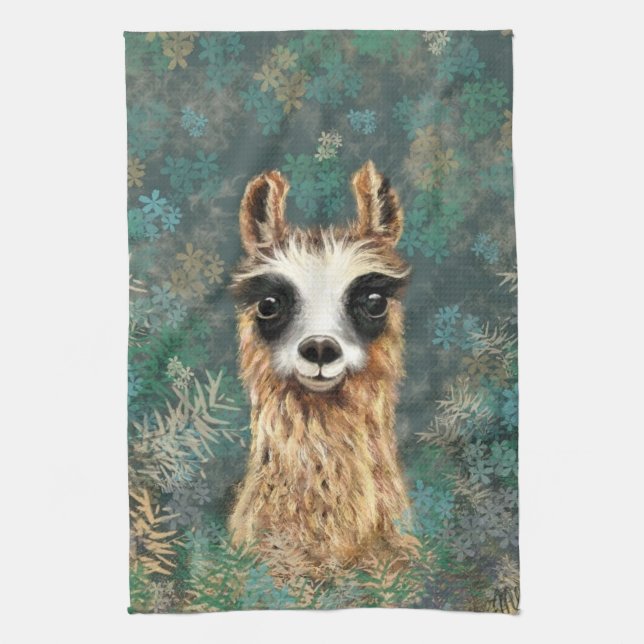 Funny Llama Kitchen Towel Kökshandduk (Vertikal)