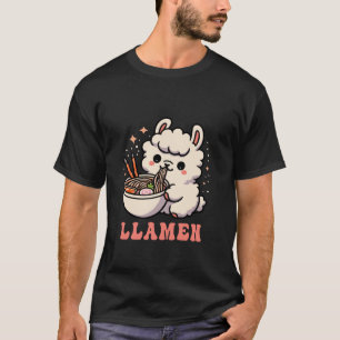 Funny Llama Llamen Ramen Noodles Japans Ka T Shirt