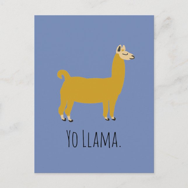 Funny Llama Pun Postcard Vykort (Framsida)