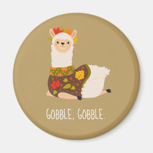 Funny Llama Turkey Thanksgiving Magnet