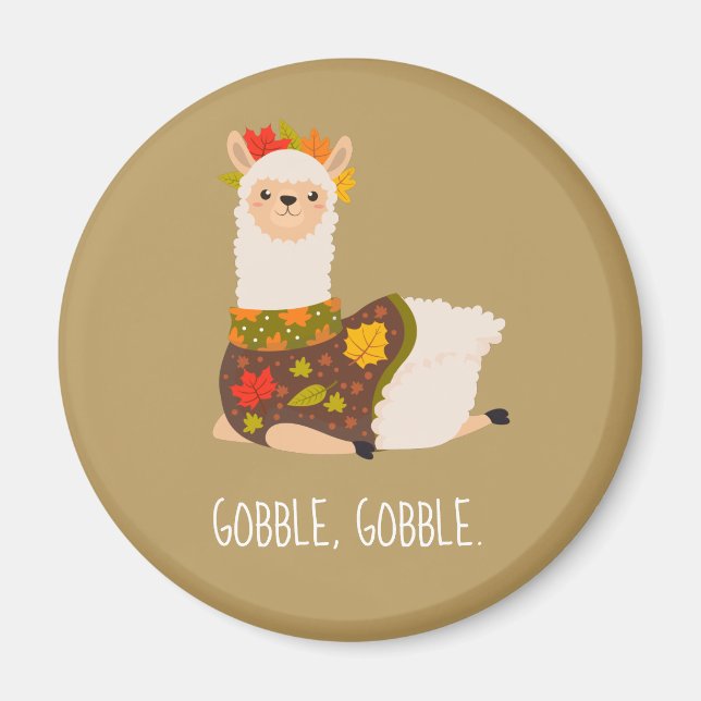 Funny Llama Turkey Thanksgiving Magnet (Framsidan)