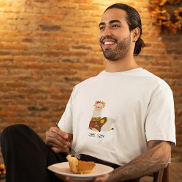 Funny Llama Turkey Thanksgiving T Shirt