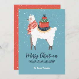 Funny Llama Winter Helgdag God jul Julkort