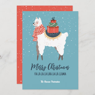 Funny Llama Winter Helgdag God jul Julkort
