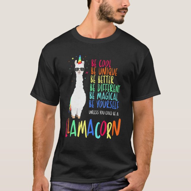 Funny Llamacorn Funny Cute Llama Unicorns Dabbing T Shirt (Framsida)