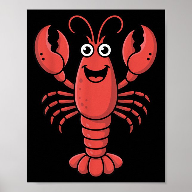 Funny Lobster Art For Men Women Kids Toddlers Lobs Poster (Framsidan)