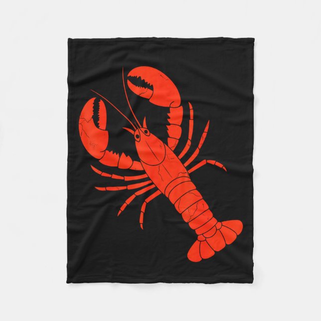 Funny Lobster Design For Men Women Kids Animal Lob Fleecefilt (Framsidan)