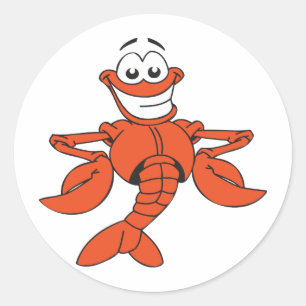 Funny Lobster Runt Klistermärke
