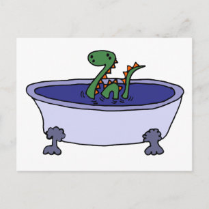 Funny Loch Ness Monster i Bathtub Vykort