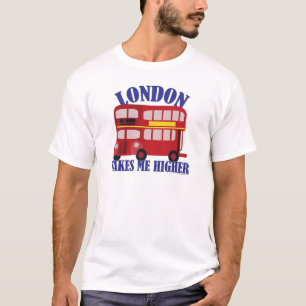 Funny London Dubbla Decker Buss Tecknad Motto T-shirt