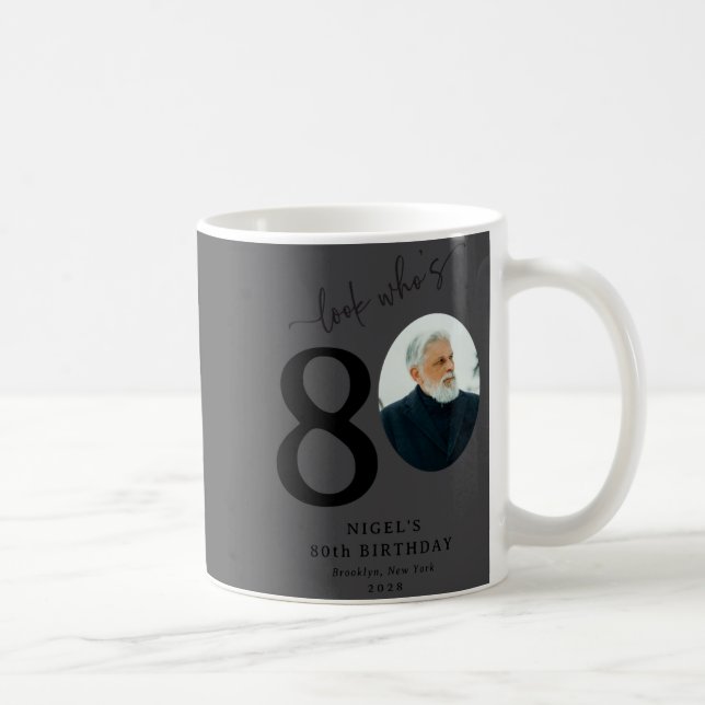 Funny Look Whos 80 Stylish 80th Birthday  Kaffemugg (Höger)