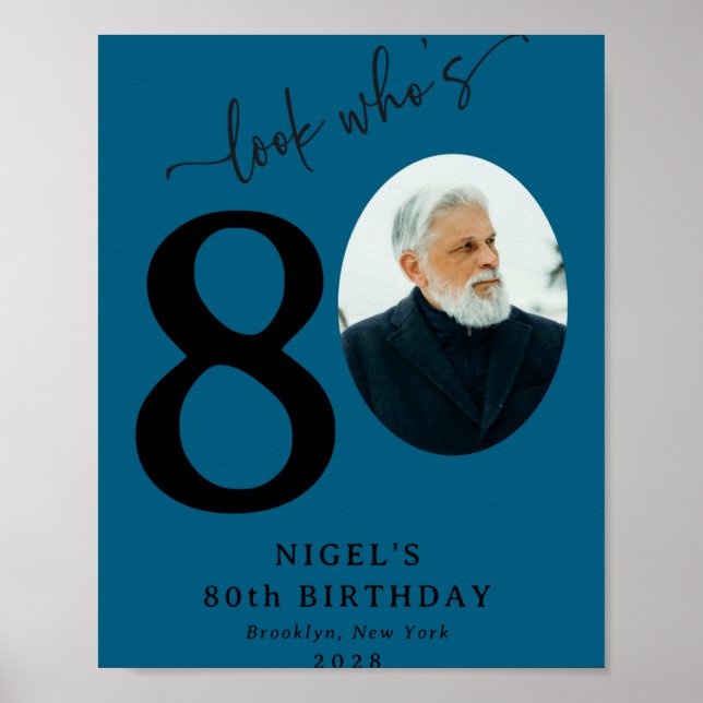 Funny Look Whos 80 Stylish 80th Birthday  Poster (Framsidan)