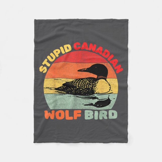 Funny Loon Bird Humor Stud Canadian Wolf Bird  Fleecefilt (Framsidan)