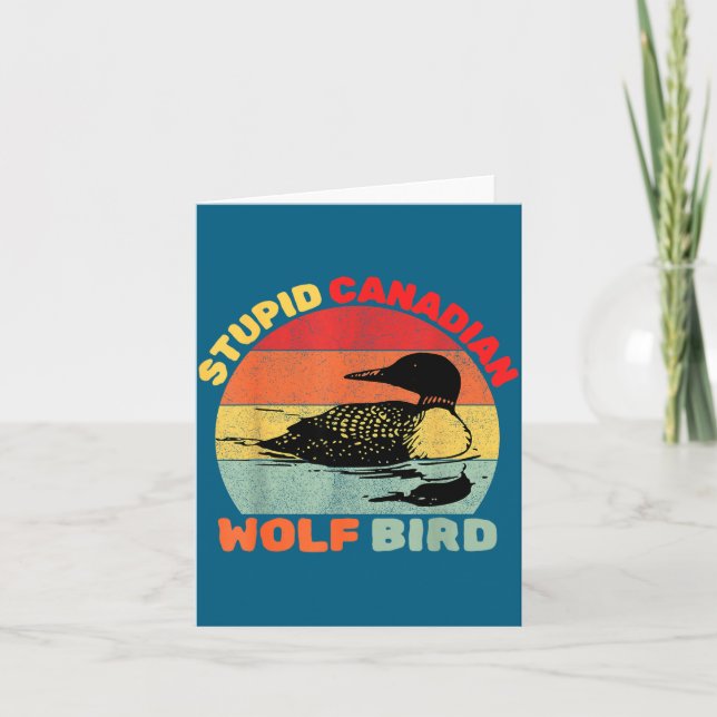 Funny Loon Bird Humor Stud Canadian Wolf Bird  Kort (Framsida)