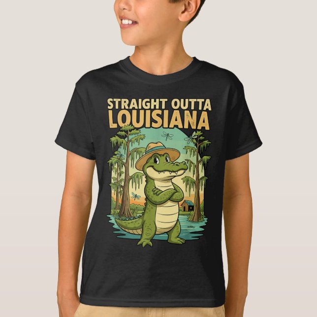 Funny Louisiana Alligator Retro Wildlife Travel Ba T Shirt (Framsida)