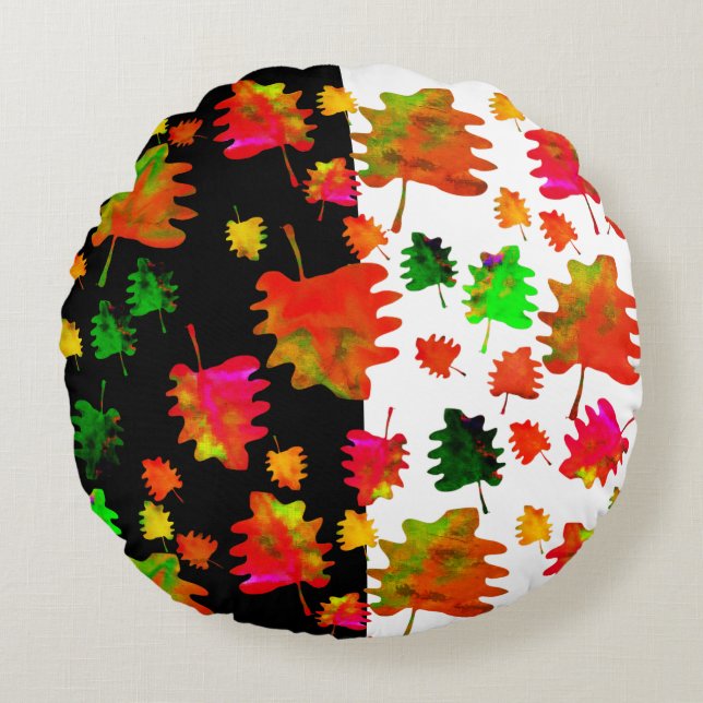 Funny löv, vattenfärg dekorativ kudde (Framsidan)