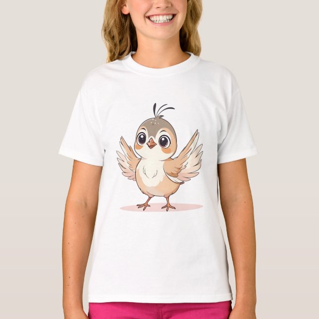 Funny Love birds Brown Kärlek T Shirt (Framsida)