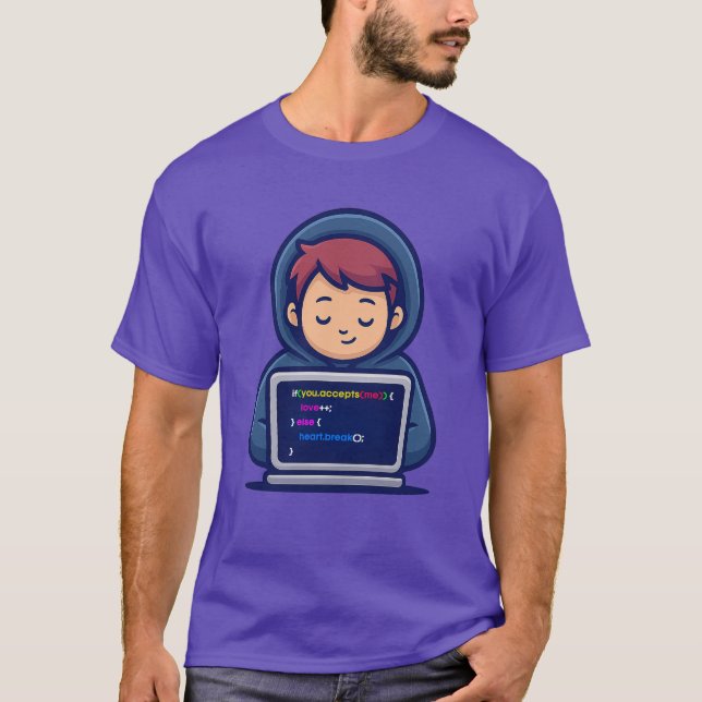 Funny Love Code – Programmer T-Shirt (Framsida)