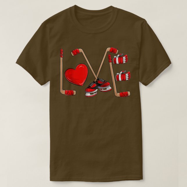 Funny Love Hockey Valentines Day  Toddler Boys Kid T Shirt (Design framsida)