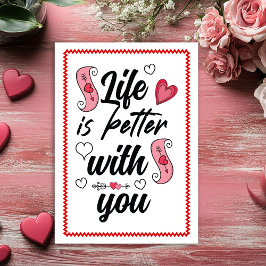Funny Love Quote Valentine Card for Him Sketch Sty Julkort