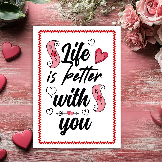 Funny Love Quote Valentine Card for Him Sketch Sty Julkort (Funny Love Quote Valentine Card for Him Sketch Style)