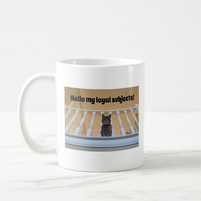 Funny Loyal Subjekt Cat Kaffemugg (Vänster)