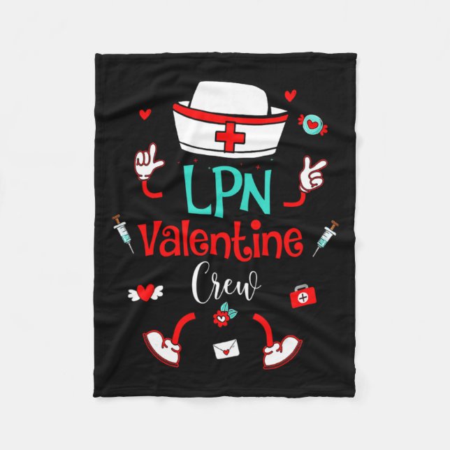 Funny Lpn Valentines Day Nurse Crew Family Group N Fleecefilt (Framsidan)